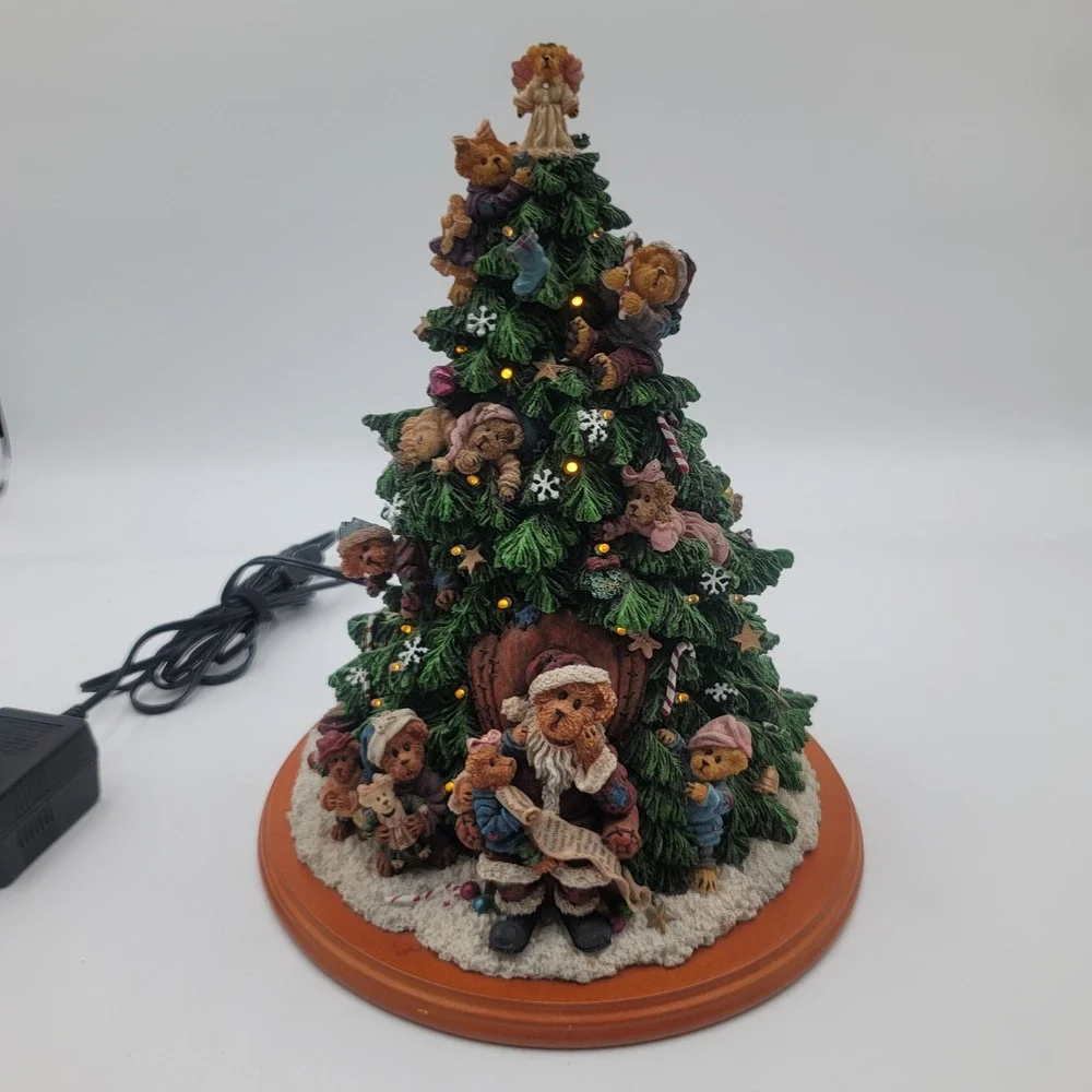 Danbury Mint RETIRED Boyds Bears Christmas Tree Lighted Sculpture Holiday Decor